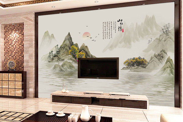 客厅招财风水电视背景墙